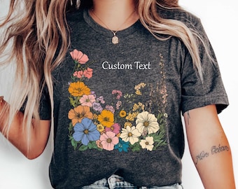 Custom Wildflower Graphic Tee - Personalized Floral Shirt
