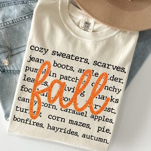 Comfort Colors® Fall Words Shirt, Fall Cozy Womens tshirt, Fall Vibes, Holiday Pumpkin Season, Thanksgiving Fall Definition Shirt, Fall Gift