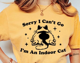 Comfort Colors Indoor Cat Shirt, Funny Cat Lover Tee