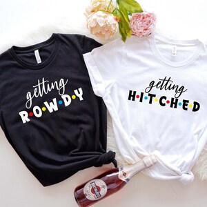 Funny Bachelorette Party Shirt: Getting Hitched Bridal Tee