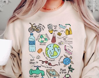 Save The Planet Graphic Tee: Earth Day, Recycle, Reuse