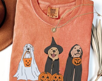 Comfort Colors Halloween Dog Shirt, Ghost Dog Lover Tee