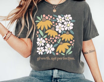 Comfort Colors Mental Health T-Shirt: Growth Not Perfection
