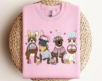 Pitbull Easter Sweatshirt: Bunnies, Eggs, Dog Mom Gift