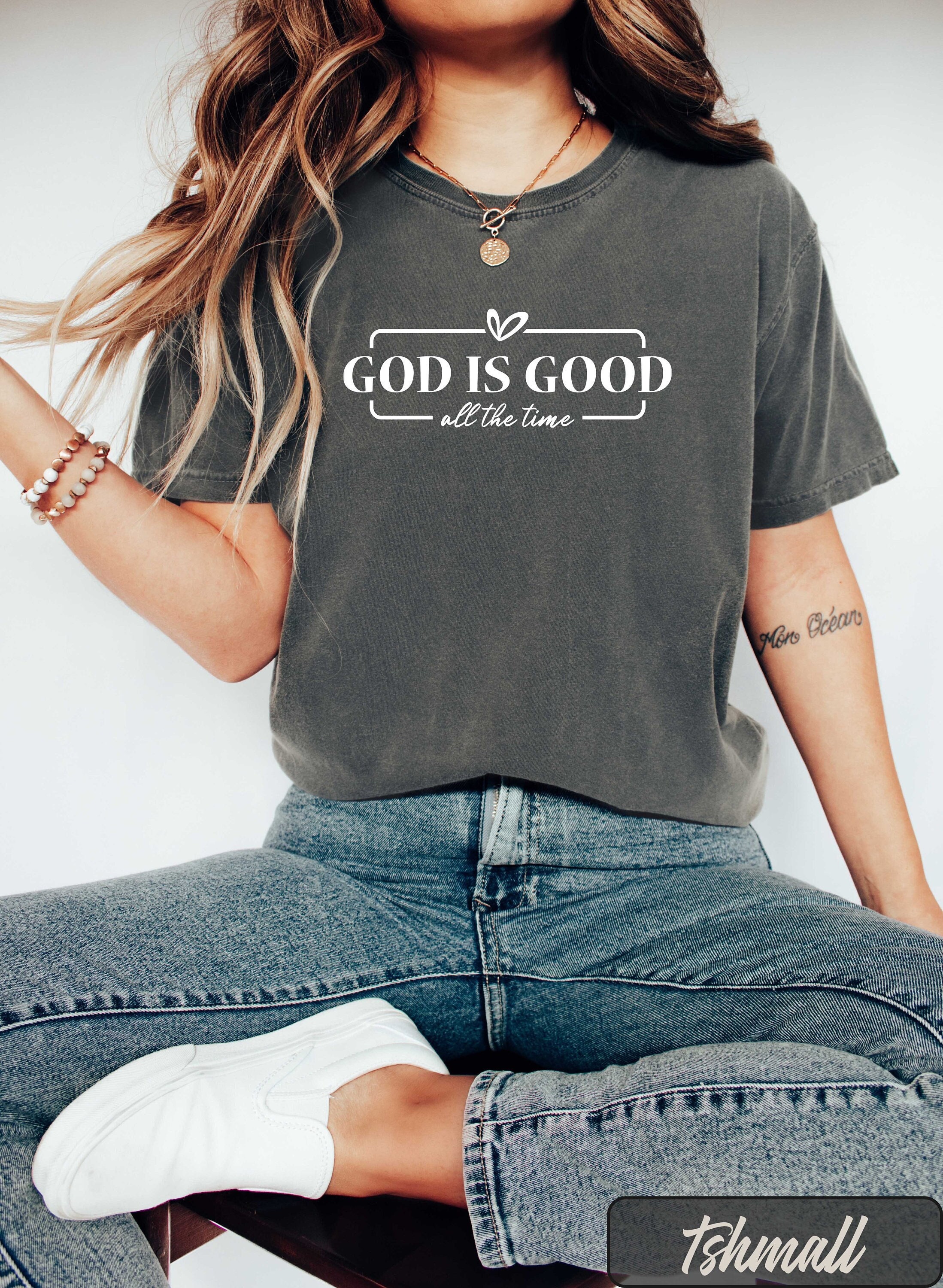 Comfort Colors Christian T-Shirt: God Is Good Bible Verse