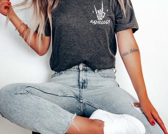 Radiology Tech Shirt: X-Ray Skeleton Hand Rad Tech Gift