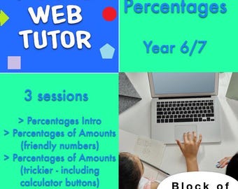 Percentages, Including in Reverse & Intro to Decimal Multipliers Years 6/7 Approx. 3 sessions