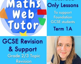 Foundation GCSE Maths, Recorded Only Block, Six Lessons, Number Topics, Includes Some Exam Style Practice with answers