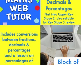 Fractions, Decimals and Percentages (Intro. approx age 9, suitable for older children's revision too).