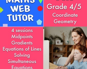 GCSE Grade 4 Maths Coordinate Geometry / Lines (4 sessions) Videos, Interactive Slides and Handouts Included.