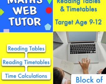 Reading Info from Tables & Timetables, Years 567 (Upper Key Stage 2, Lower Key Stage 3)