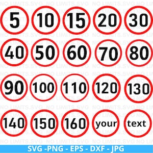Geschwindigkeitsbegrenzung SVG-Vektorgrafik von Verkehrszeichen