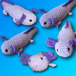 Crocheted Axolotl salamander plushy
