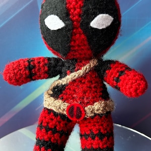 Deadpool crocheted plushie figure