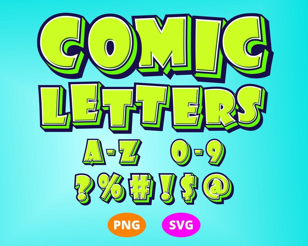 Comic Letters Cartoon Lettering Set Funny Letter Png Svg - Etsy