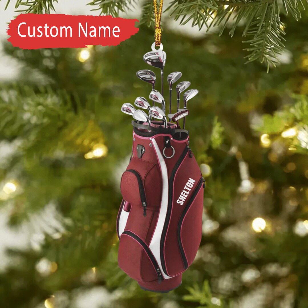 Personalized Golf Bag Ornament 2023 Christmas Ornament for Etsy