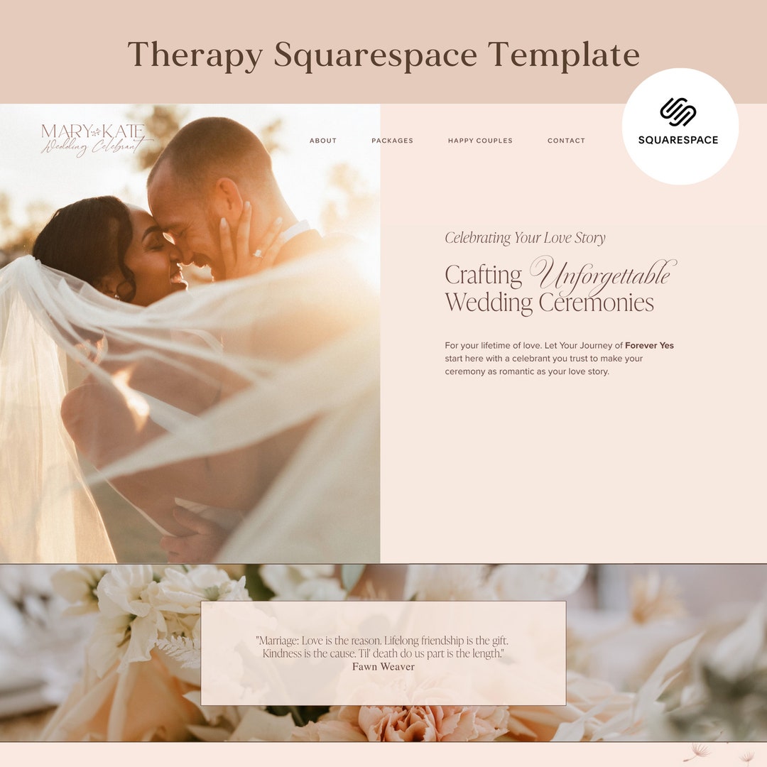 Squarespace Website Template for Wedding Planner and Marriage