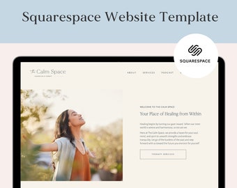 Modèle de site Web Squarespace pour thérapeute | Conseiller en santé mentale, conception de petites entreprises