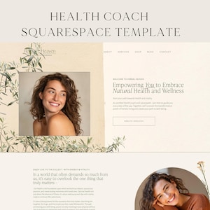Health Coach Website Template for Wellness Experts  - Squarespace 7.1 - Health and Wellness Squarespace Template