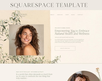 Squarespace Website Template for Nutritionists & Wellness Coaches | Editable Small Business Website Design