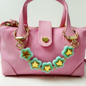 Mini Marbled Mint and Gold Starry-Eyed Chain Charm, Stoney Clover Lane Pouchette