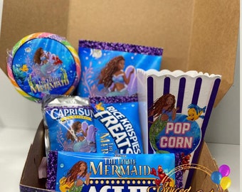 La Sirenita, Película de acción en vivo 2023, Favores de bolsa de chips, Ariel afroamericano, Favores de fiesta, Sirenita negra