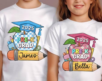 Personalized Pre-K Graduation Shirt, Custom Graduation Kids Gift, Class Of 2025 Toddler, Preschool Graduation Tee, Last Day Of School Shirt