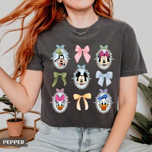 Comfort Colors® Coquette bow Mickey and Friends Disney Trip T-Shirt, Disneyland Magic Kingdom Shirt, Disney Coquette Boy Girl Birthday Shirt