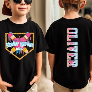 Personalized Drip Back To School Boys Shirt, Custom Kid Name Shirt, Kindergarten Shirt, First Grade Shirt, School Clothing 1st Day Of School