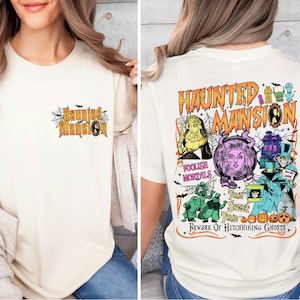 Disney Haunted Mansion T-Shirt Retro Coquette Welcome Foolish Mortals Hitchhiking Ghost Disney Girl Trip Shirt Girly Disney Halloween Shirt