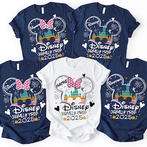 Disney 2025 Personalization Shirts, Disney Family Shirt Disneyworld 2025 Family Shirts Disney Vacation 2025 Trip Shirt Disneyland Trip Shirt