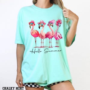 Comfort Colors® Flamingo Summer Shirt, Hello Summer Shirt,  Summer Girly Shirt, Beach Vibes Shirt, Vacation Mode Shirt, Funny Flamingo Shirt