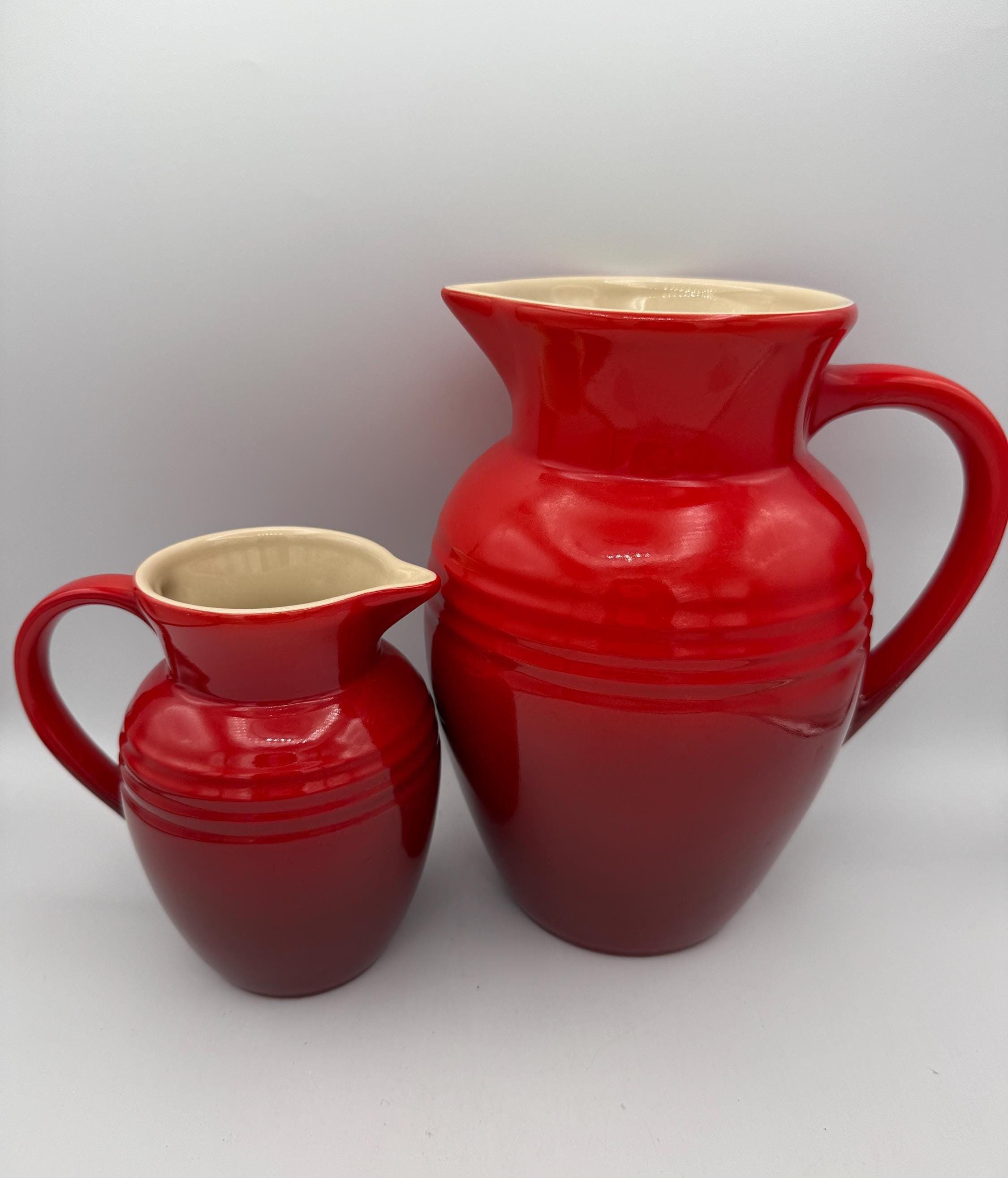 Le Creuset Cherry Red Pitchers With Ombre Finish– Choose Size: 0.7