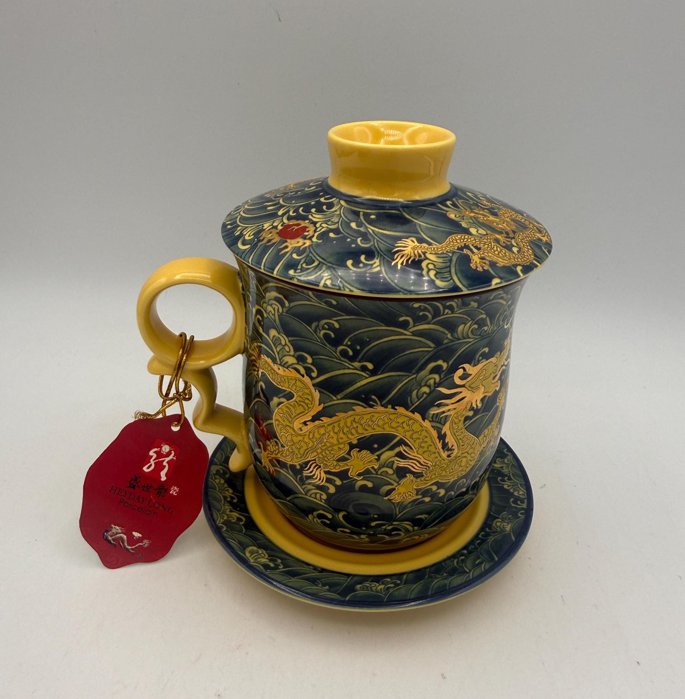 Chinese Dragon Cup and Saucer - Etsy