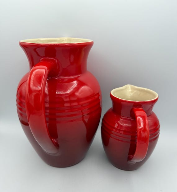Le Creuset Cherry Red Pitchers With Ombre Finish– Choose Size: 0.7