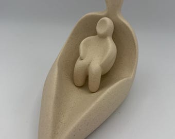 Lineasette Mother and Child Sculpture - Mother Baby Abstract Ceramic Art - Mid-Century Modern - Made in Italy - Baby Shower Gifts