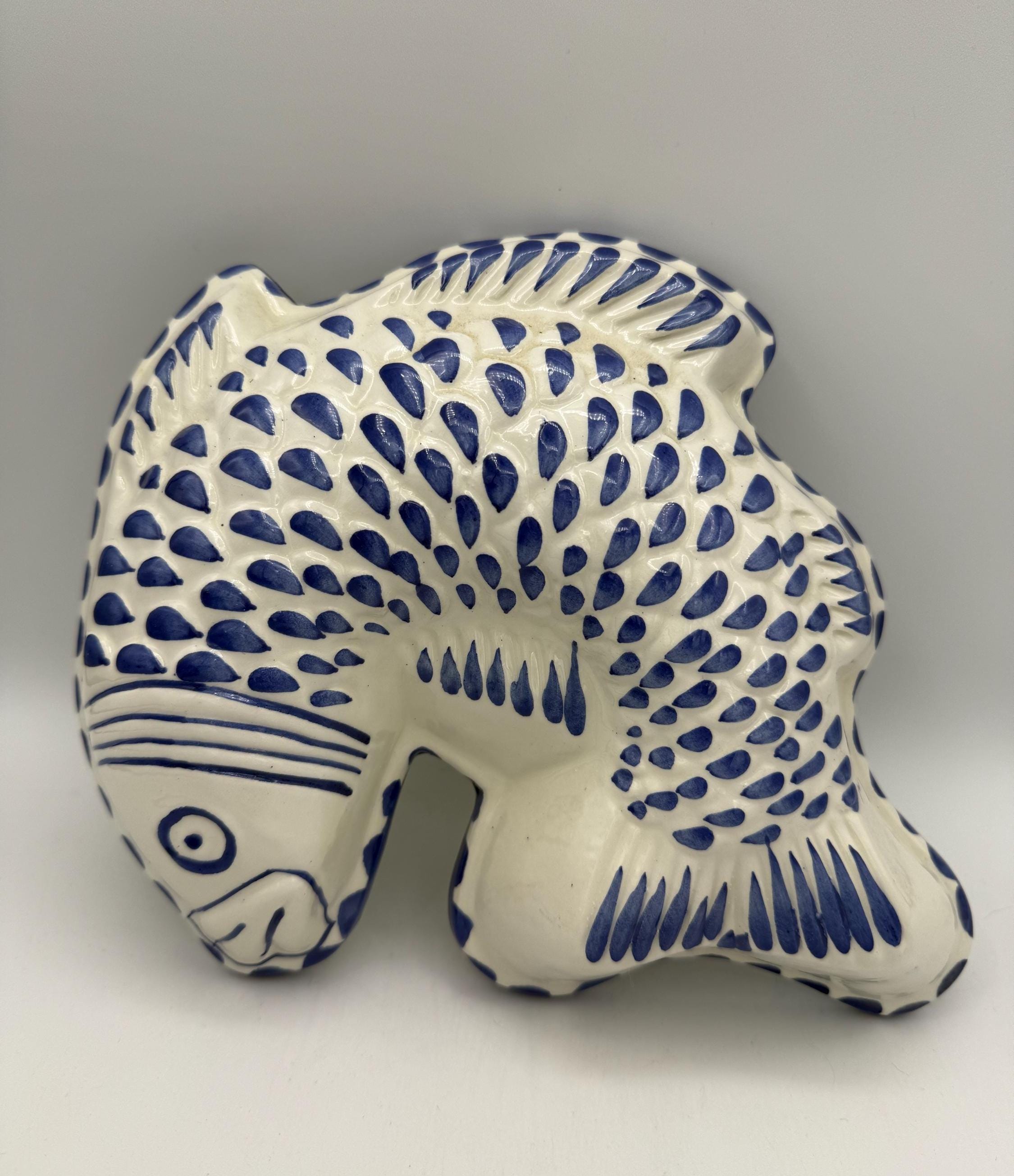 Vintage Ceramic Wall Fish - Etsy