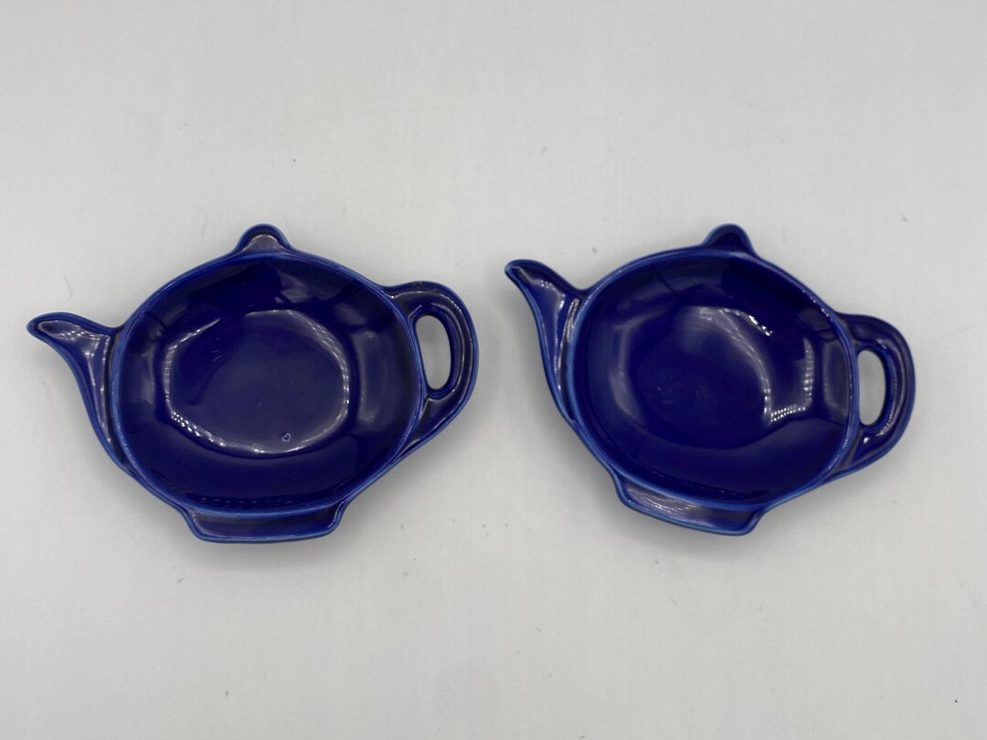 Cobalt Blue Teapot Tea Bag Rests; Set of 2; Kitschy Kitchen Decor - Etsy