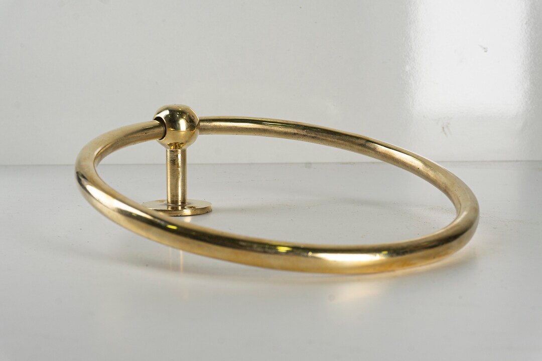 Unlacquered Brass Towel Ring Bathroom Hand Towel Holder Round Etsy