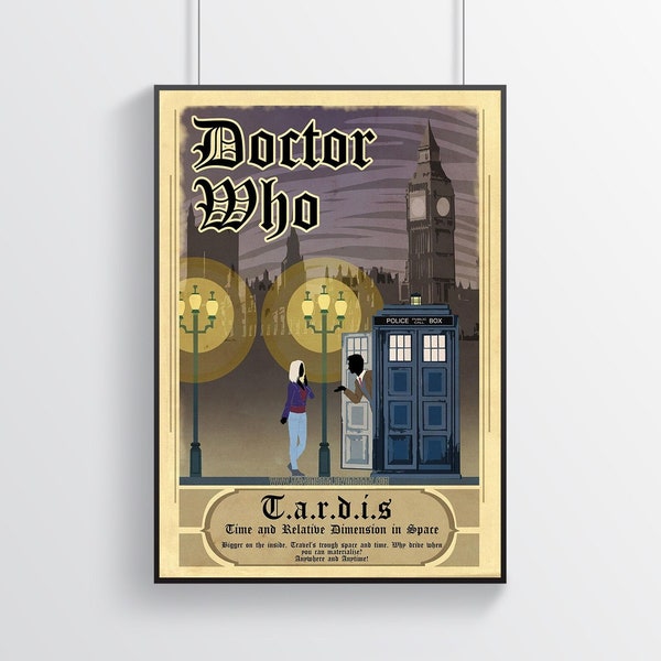 Doctor Who | Tardis Poster | Movie Poster | Series Poster | Home Decor | Wall Decor | Famous Wall Art | Vintage Poster