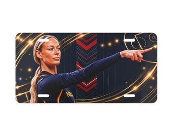 Tabliczka znamionowa, dekoracja ścienna z motywem koszykówki, Sophie Cunningham wskazująca gwiazdą WNBA, prezent dla kibica, tabliczka z napisem „Game Room”