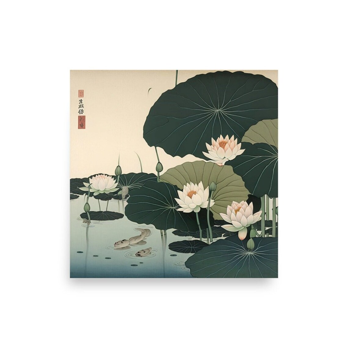 Stampa Artistica Ohara Koson Ninfee - Quadro Incorniciato 12x16 Pollici - Foto 8