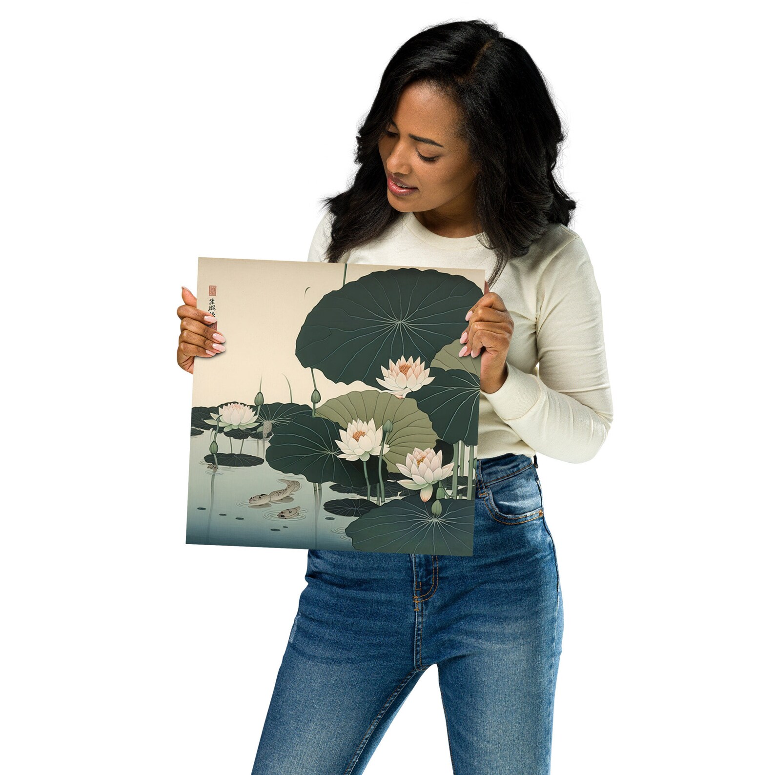 Stampa Artistica Ohara Koson Ninfee - Quadro Incorniciato 12x16 Pollici - Foto 1