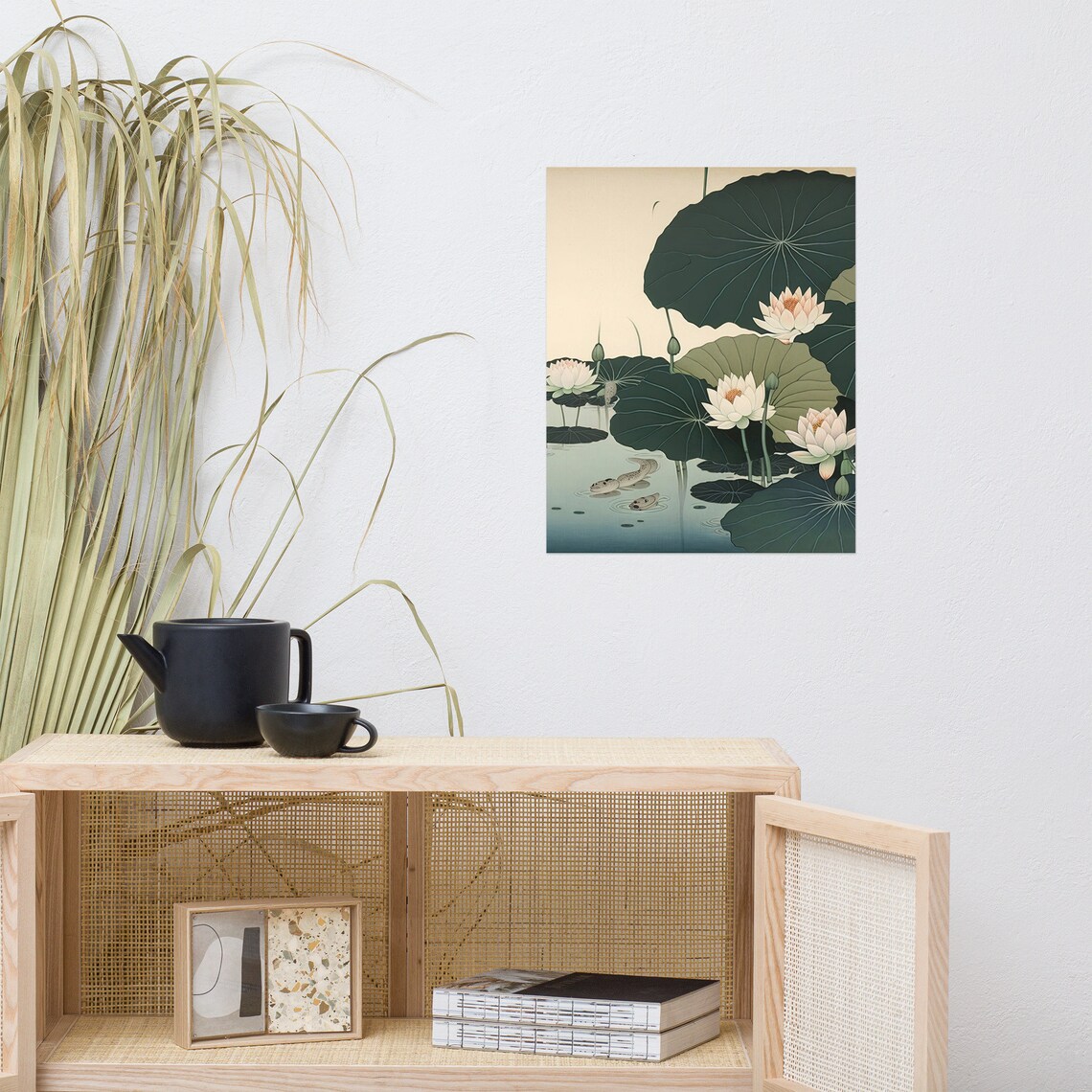 Stampa Artistica Ohara Koson Ninfee - Quadro Incorniciato 12x16 Pollici - Foto 5
