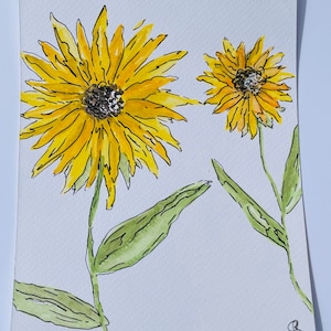 Handgemaakt: Gele bloemen kaartje om het zonnetje mee in huis te halen. Handgemaakt en uniek vol zomerse inspiratie.