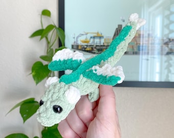 Crochet Dragon Plushie: Sage Green Amigurumi, Handmade