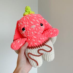 Crochet Strawberry Bunny Plushie - Handmade Amigurumi