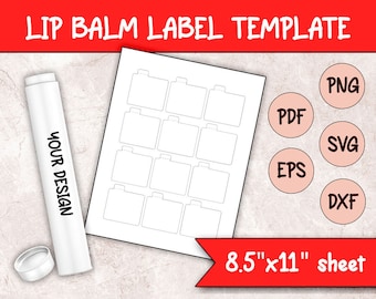 Lip balm Label Template, Lip balm Label Sublimation Template Svg, Png, Dxf, Digital Download