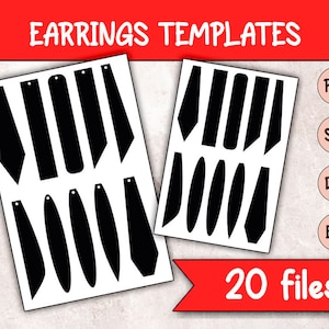 Long Earring Templates, Earring Template for Sublimation, Teardrop Template Svg Png Dxf Eps