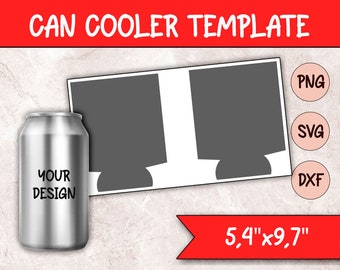 12oz Can Cooler Template, Sublimation Template, Beer Cooler Template, Sublimation Png Dxf Svg, Digital Download
